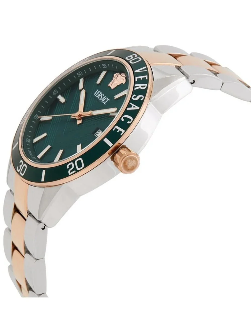 NWT Versace Greca Urban Quartz Green Dial Men's Watch